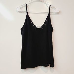 WYLDR Tank Top Camisole Black Silver Rivets Extra Small